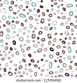 Dark Green, Red vector seamless cover with circles. Illustration with set of shining colorful abstract circles. Pattern for design of fabric, wallpapers.