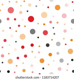 Dark Green, Red vector seamless template with circles. Blurred decorative design in abstract style with bubbles. Design for textile, fabric, wallpapers.