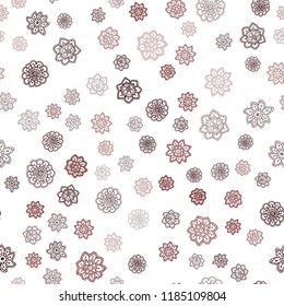 Dark Green, Red vector seamless pattern with christmas snowflakes. Shining colored illustration with snow in christmas style. Pattern for trendy fabric, wallpapers.