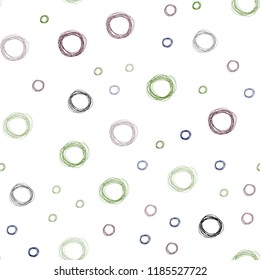 Dark Green, Red vector seamless pattern with spheres. Illustration with set of shining colorful abstract circles. Pattern can be used as texture of wallpapers.