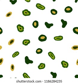 Dark Green, Red vector seamless cover with spots. Glitter abstract illustration with blurred drops of rain. Pattern for design of window blinds, curtains.
