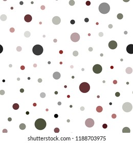 Dark Green, Red vector seamless cover with spots. Abstract illustration with colored bubbles in nature style. Trendy design for wallpaper, fabric makers.