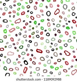 Dark Green, Red vector seamless background with bubbles. Glitter abstract illustration with blurred drops of rain. Trendy design for wallpaper, fabric makers.