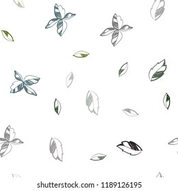 Dark Green, Red vector seamless elegant template with leaves. Modern geometrical abstract illustration with leaves. Design for textile, fabric, wallpapers.
