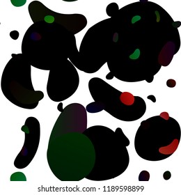 Dark Green, Red vector seamless layout with circle spots. Illustration with set of shining colorful abstract circles. Pattern for design of window blinds, curtains.