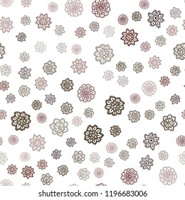 Dark Green, Red vector seamless layout with bright snowflakes. Modern geometrical abstract illustration with crystals of ice. Trendy design for wallpaper, fabric makers.