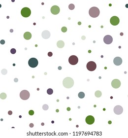 Dark Green, Red vector seamless texture with disks. Glitter abstract illustration with blurred drops of rain. Pattern for trendy fabric, wallpapers.