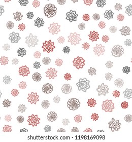 Dark Green, Red vector seamless texture with colored snowflakes. Glitter abstract illustration with crystals of ice. Template for business cards, websites.
