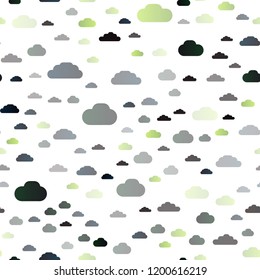 Dark Green, Red vector seamless pattern with clouds. Modern illustration with colorful gradient clouds. Template for business cards, websites.
