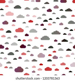 Dark Green, Red vector seamless cover with clouds. Modern illustration with colorful gradient clouds. Pattern for trendy fabric, wallpapers.