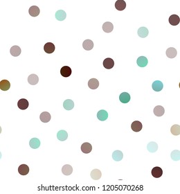 Dark Green, Red vector seamless background with dots. Glitter abstract illustration with blurred drops of rain. Pattern can be used as texture of water, rain drops.