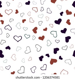 Dark Green, Red vector seamless pattern with colorful hearts. Illustration with hearts in love concept for valentine's day. Pattern can be used for valentine's ad, booklets.
