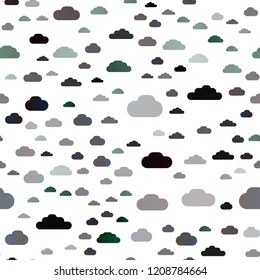 Dark Green, Red vector seamless cover with clouds. Illustration with abstract gradient clouds. Design for textile, fabric, wallpapers.