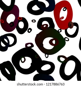 Dark Green, Red vector seamless layout with circle spots. Abstract illustration with colored bubbles in nature style. Pattern for trendy fabric, wallpapers.