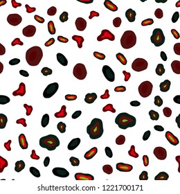 Dark Green, Red vector seamless layout with circle shapes. Illustration with set of shining colorful abstract circles. Pattern for design of fabric, wallpapers.