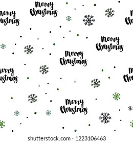 Dark Green, Red vector seamless pattern with christmas snowflakes. Modern geometrical abstract illustration with snowflakes. Trendy design for wallpaper, fabric makers.