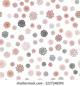 Dark Green, Red vector seamless template with ice snowflakes. Shining colored illustration with snow in christmas style. Pattern for design of window blinds, curtains.