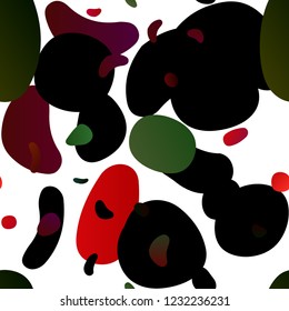 Dark Green, Red vector seamless pattern with spheres. Illustration with set of shining colorful abstract circles. Pattern for design of fabric, wallpapers.