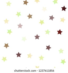 Dark Green, Red vector seamless template with sky stars. Decorative shining illustration with stars on abstract template. The pattern can be used for wrapping gifts.