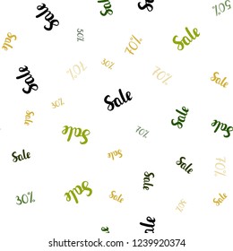 Dark Green, Red vector seamless cover with symbols of 30, 50, 70 % sales. Gradient illustration with discount signs on white backdrop. Backdrop for ads, leaflets of Black Friday.