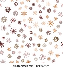 Dark Green, Red vector seamless template with ice snowflakes. Glitter abstract illustration with crystals of ice. Pattern for trendy fabric, wallpapers.