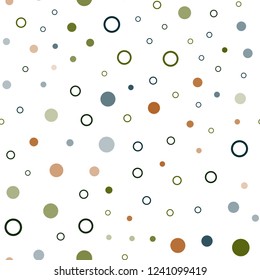 Dark Green, Red vector seamless background with bubbles. Illustration with set of shining colorful abstract circles. Pattern for trendy fabric, wallpapers.