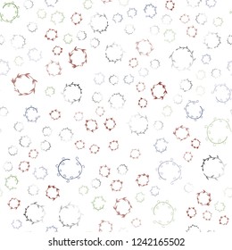 Dark Green, Red vector seamless cover with spots. Illustration with set of shining colorful abstract circles. Pattern can be used as texture of wallpapers.