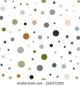 Dark Green, Red vector seamless template with circles. Glitter abstract illustration with blurred drops of rain. Design for textile, fabric, wallpapers.