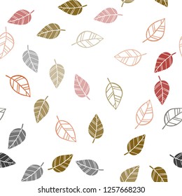 Dark Green, Red vector seamless elegant pattern with leaves. Modern geometrical abstract illustration with leaves. Pattern for design of window blinds, curtains.