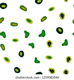 Dark Green, Red vector seamless backdrop with dots. Illustration with set of shining colorful abstract circles. Pattern for trendy fabric, wallpapers.