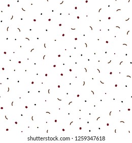 Dark Green, Red vector seamless texture with disks, lines. Glitter abstract illustration with connection of triangle structure. Pattern for design of fabric, wallpapers.
