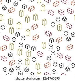 Dark Green, Red vector seamless, isometric background with rectangles. Rectangles on abstract background with colorful gradient. Texture for window blinds, curtains.