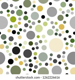 Dark Green, Red vector seamless texture with disks. Abstract illustration with colored bubbles in nature style. Completely new template for your brand book.