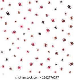 Dark Green, Red vector seamless layout with bright snowflakes. Shining colorful illustration with snow in christmas style. Pattern for trendy fabric, wallpapers.