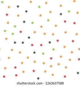 Dark Green, Red vector seamless template with ice snowflakes. Shining colorful illustration with snow on abstract template. Pattern for design of fabric, wallpapers.