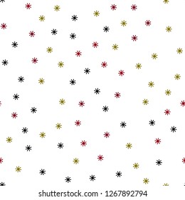 Dark Green, Red vector seamless template with ice snowflakes. Modern geometrical abstract illustration with snowflakes. Design for wallpaper, fabric makers.