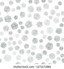 Dark Green, Red vector seamless doodle backdrop with flowers. Brand new colored illustration with flowers. Design for wallpaper, fabric makers.