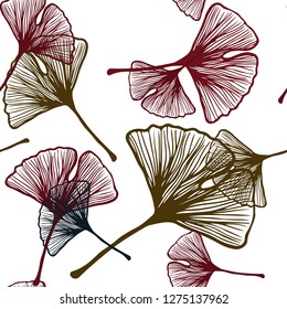 Dark Green, Red vector seamless doodle template with leaves. New colorful illustration in doodle style with leaves. Texture for window blinds, curtains.