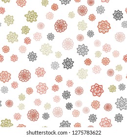 Dark Green, Red vector seamless pattern with christmas snowflakes. Shining colored illustration with snow in christmas style. Pattern for trendy fabric, wallpapers.