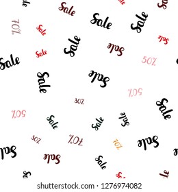 Dark Green, Red vector seamless layout with discount of 30, 50, 70%. Abstract illustration with colorful gradient symbols of sales. Template for season sales, shopping ads.