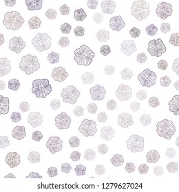 Dark Green, Red vector seamless doodle template with flowers. An elegant bright illustration with flowers. Design for textile, fabric, wallpapers.