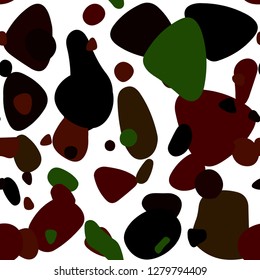 Dark Green, Red vector seamless layout with circle shapes. Modern abstract illustration with colorful water drops. Pattern for trendy fabric, wallpapers.