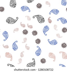 Dark Green, Red vector seamless natural artwork with leaves and flowers. Leaves, flowers in natural style on white background. Texture for window blinds, curtains.