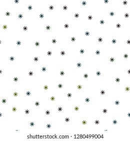 Dark Green, Red vector seamless template with ice snowflakes. Colorful snowflakes with gradient on abstract background. Design for textile, fabric, wallpapers.