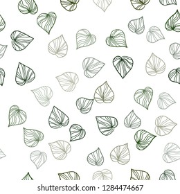 Dark Green, Red vector seamless doodle background with leaves. Colorful illustration in doodle style with leaves. Trendy design for wallpaper, fabric makers.