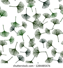 Dark Green, Red vector seamless natural pattern with leaves. Shining colored illustration with leaves in doodle style. Pattern for trendy fabric, wallpapers.