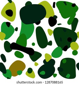 Dark Green, Red vector seamless texture with disks. Glitter abstract illustration with blurred drops of rain. Pattern for design of fabric, wallpapers.