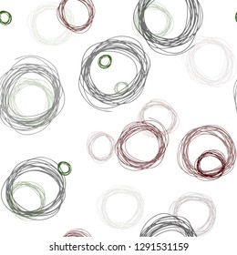 Dark Green, Red vector seamless template with circles. Illustration with set of shining colorful abstract circles. Design for wallpaper, fabric makers.