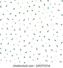 Dark Green, Red vector seamless texture with disks, lines. Glitter abstract illustration with connection of triangle structure. Trendy design for wallpaper, fabric makers.