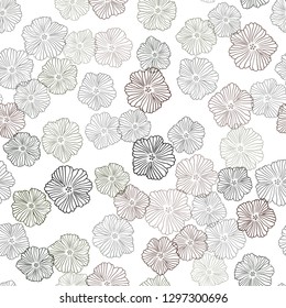 Dark Green, Red vector seamless elegant template with flowers. Glitter abstract illustration with flowers. Template for business cards, websites.